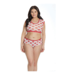 Plus size lingerie set met lipprint voor speelse curvy looks – Queen - Afbeelding 3