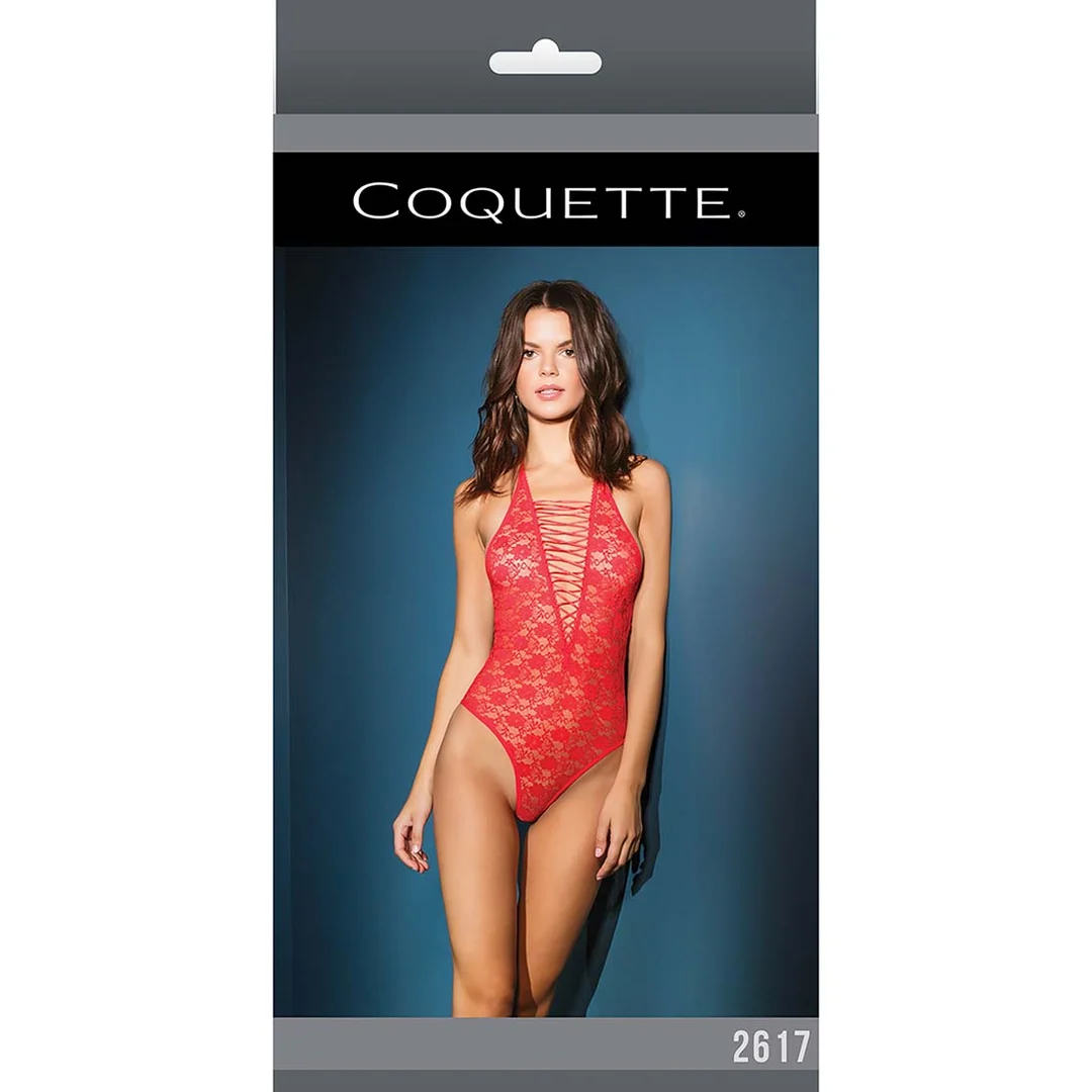 Teddy rouge en dentelle Coquette – Image 1