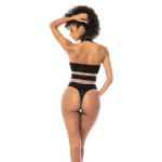 Haltere body met mesh en leren-look panelen voor sexy look – LIN