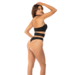 Haltere body met mesh en leren-look panelen voor sexy look – LIN - Afbeelding 3