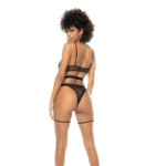 Wetlook body met leren-effect en tule, sexy lingerie voor avondlooks – LIN - Afbeelding 2