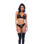 Sexy lingerie set met wetlook en mesh voor verleidelijke silhouet – LIN - Afbeelding 4