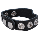 Niet-vibrerende cockring met verstelbare sluiting – Leather 5 Snap - Afbeelding 5