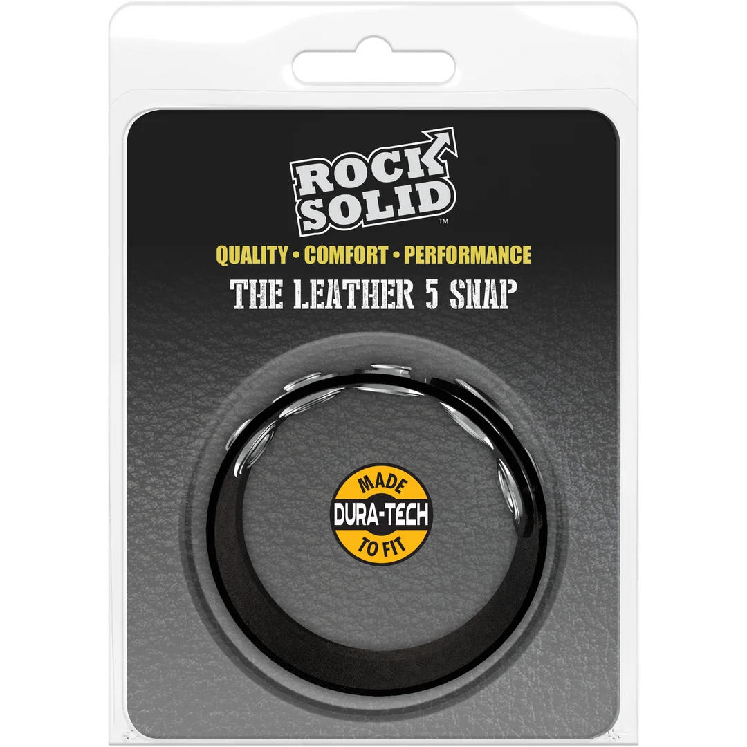 Doc Johnson The Leather 5 Snap cockring - Afbeelding 1