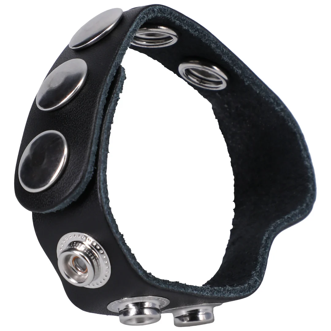 Doc Johnson The Leather 5 Snap cockring - Afbeelding 2