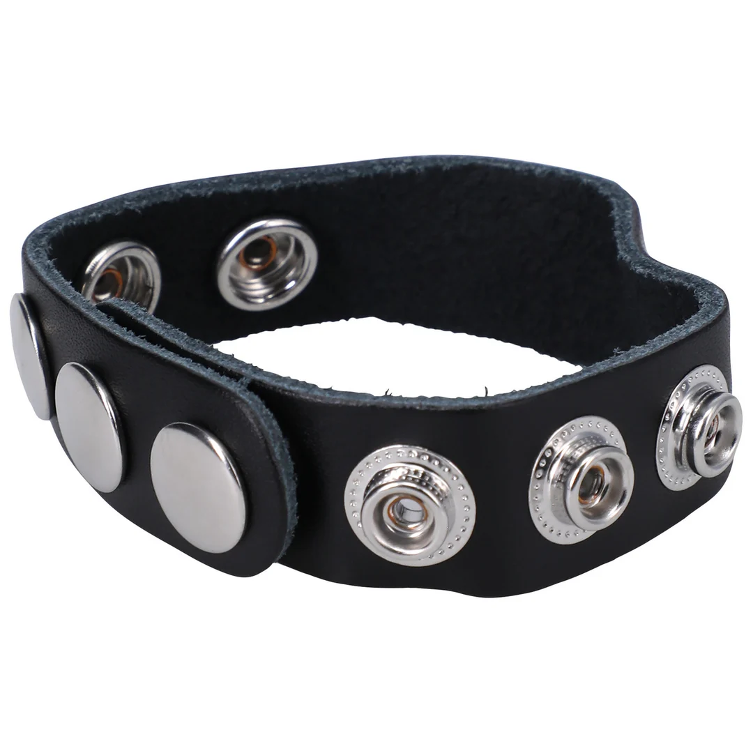 Doc Johnson The Leather 5 Snap cockring - Afbeelding 5