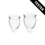 Menstruatiecup – Set van twee (15 ml & 20 ml), transparant – Tester