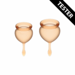 Menstruatiecup set – Medische siliconen – 15 & 20 ml – Oranje – Feel Good