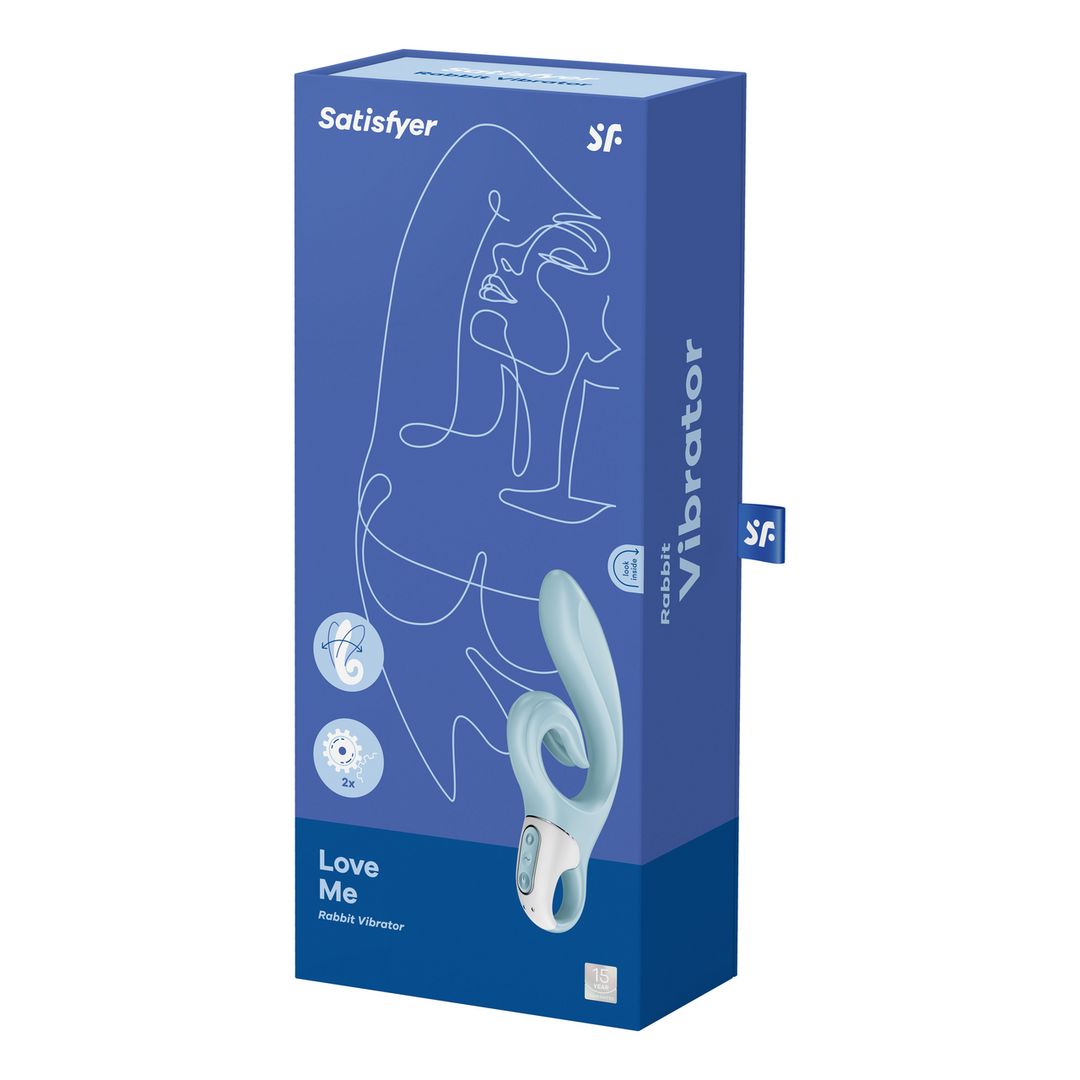 4036618-2 Satisfyer rabbit vibrator – dubbele stimulatie met 2 motoren – blauw - Afbeelding 1
