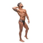 Sexy string met cut-outs en dambordprint voor sensuele look – Male Power - Afbeelding 2