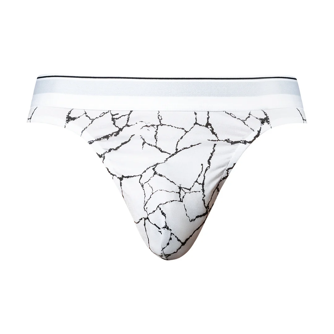 Male Power Tanga mit weißem Marmordruck – Bild 2