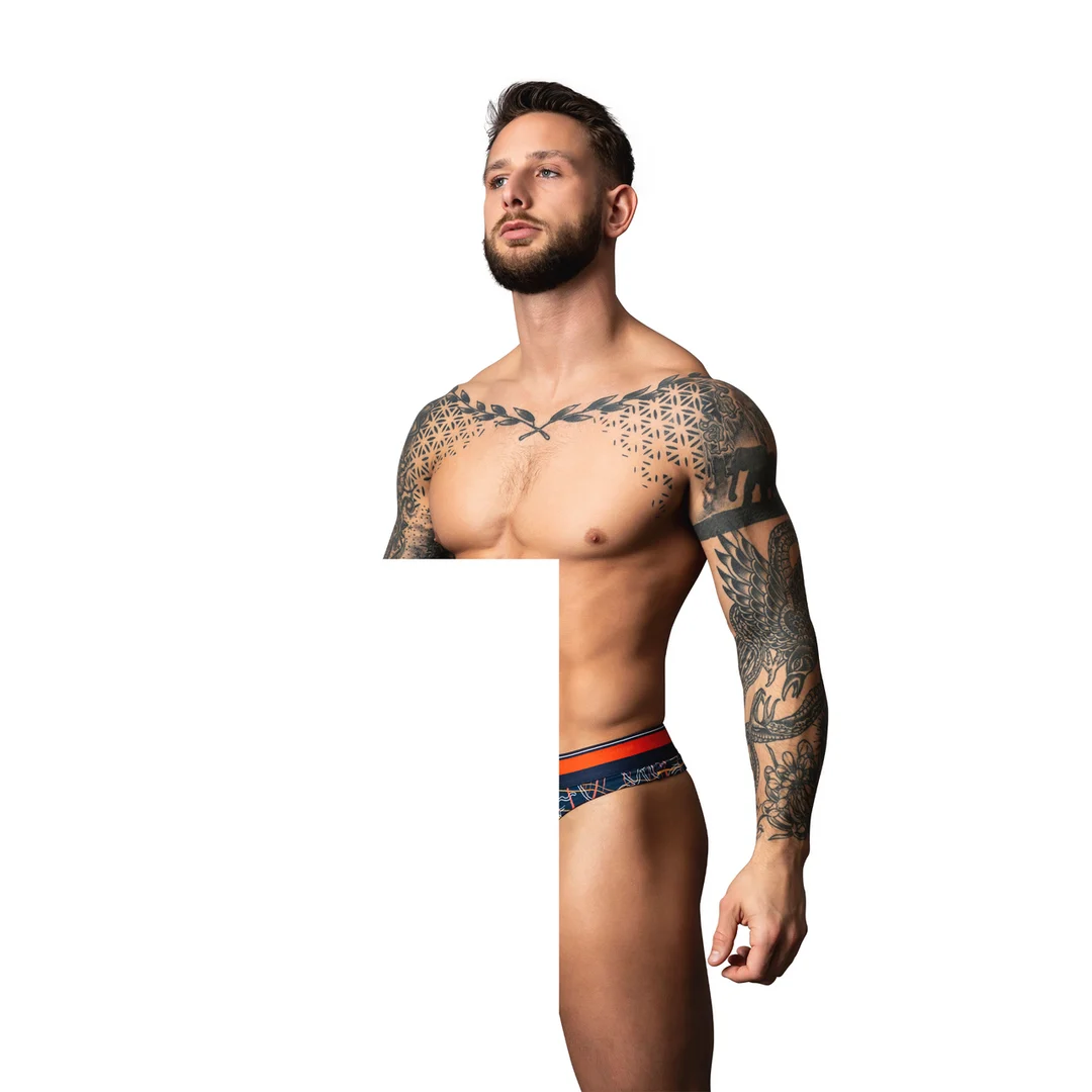 Male Power Tanga mit weißem Marmordruck – Bild 12