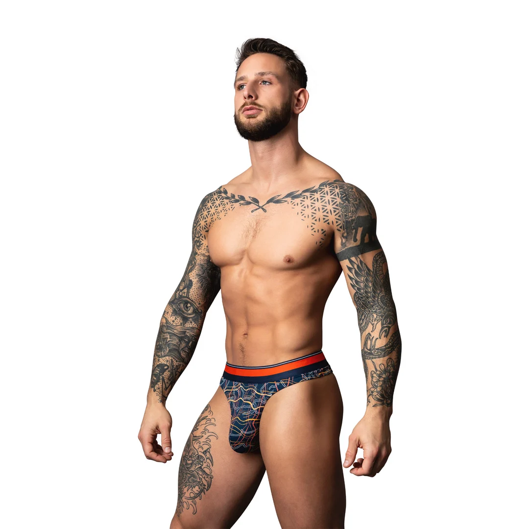 Male Power Tanga mit weißem Marmordruck – Bild 16