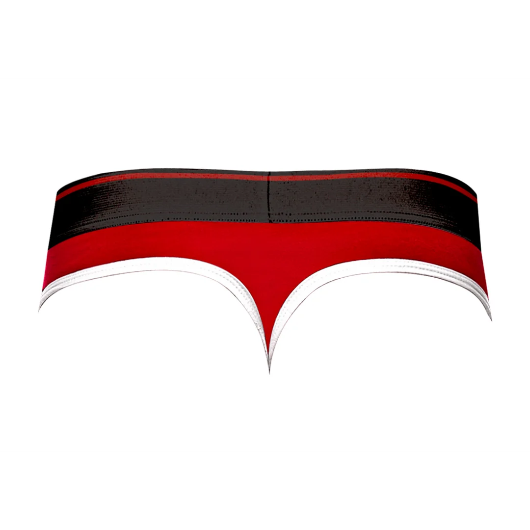 Male Power Panel Thong L/XL schwarz und rot – Bild 5