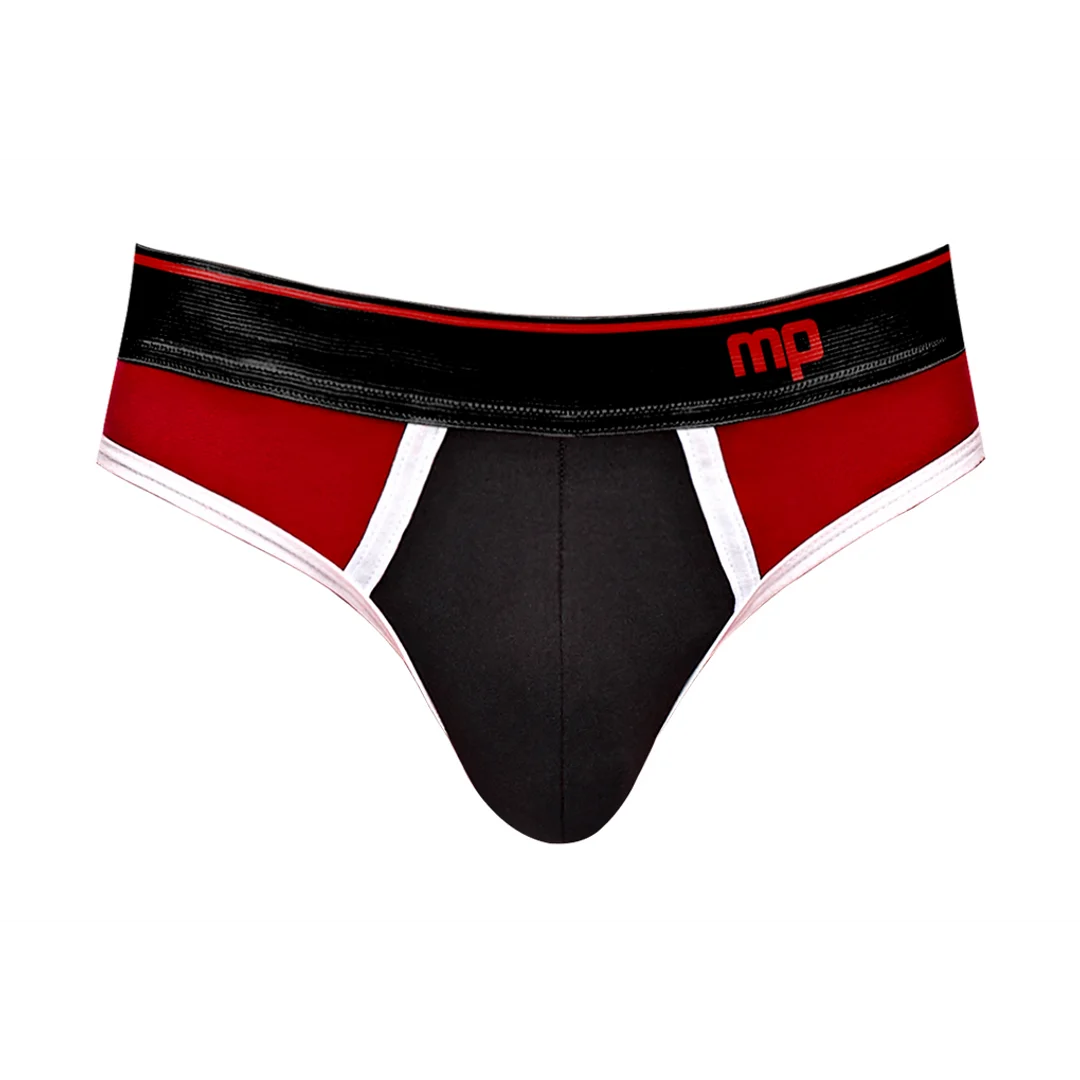 Male Power Panel Thong L/XL schwarz und rot – Bild 16
