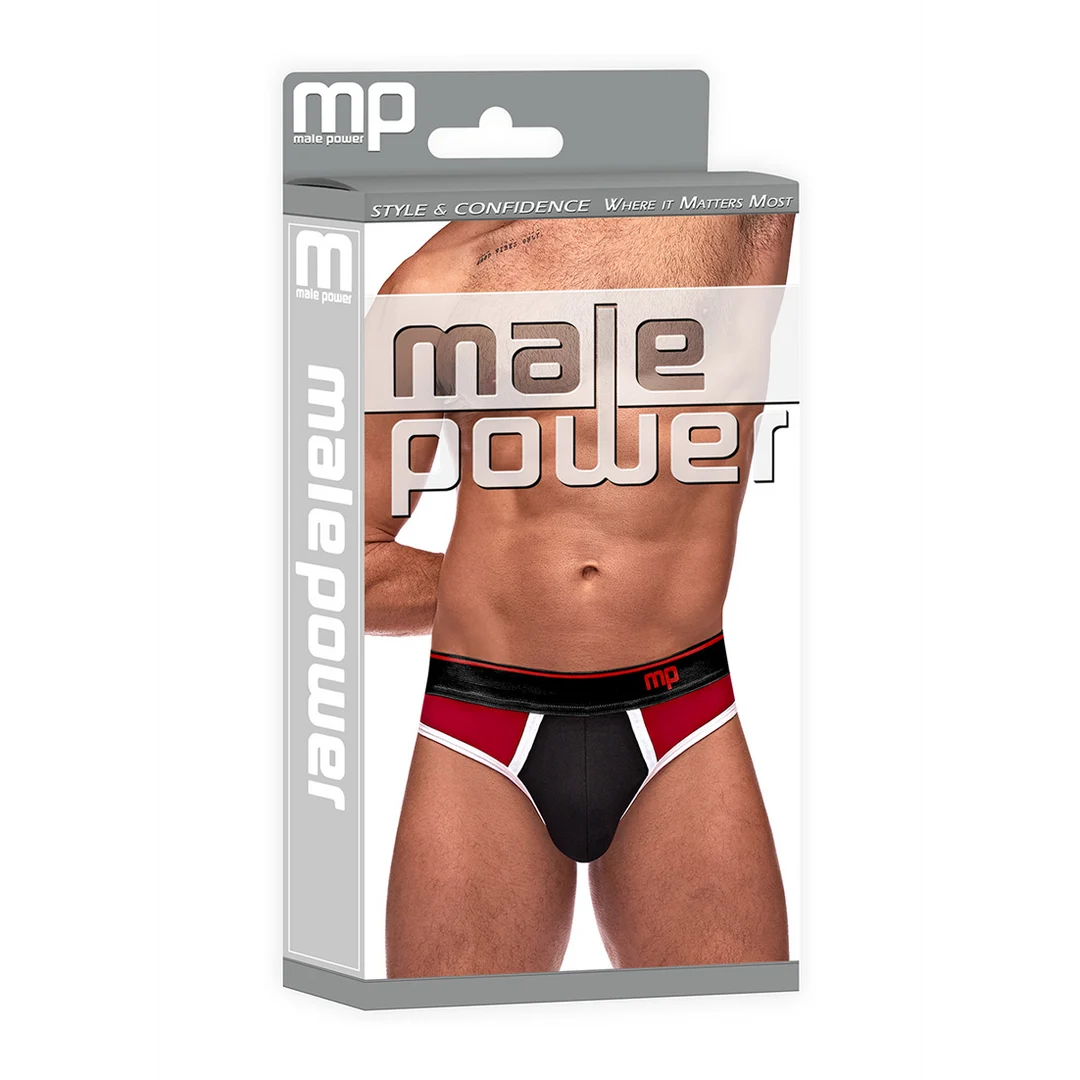 Male Power Panel Thong L/XL schwarz und rot – Bild 13