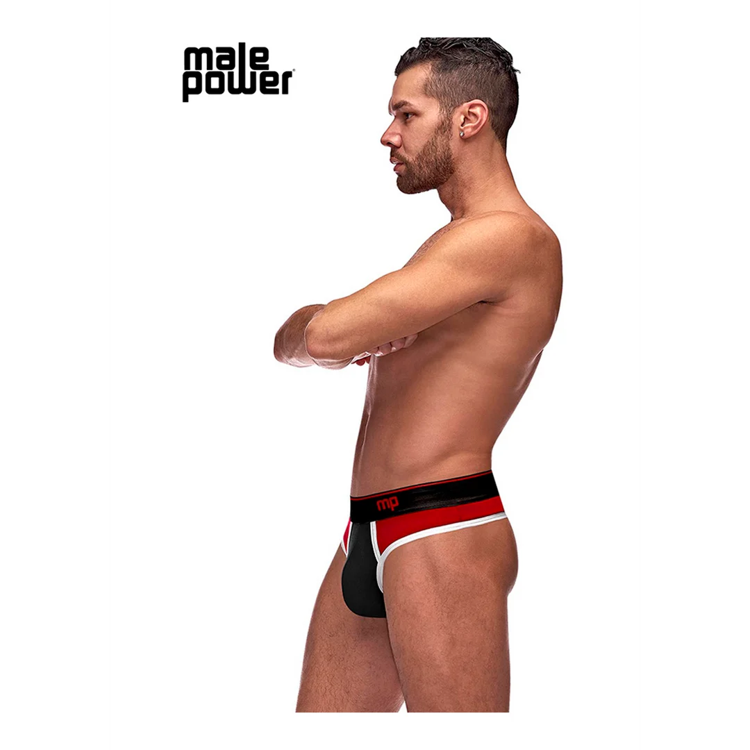 Male Power Panel Thong L/XL schwarz und rot – Bild 14