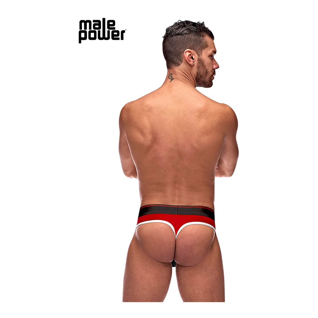 Male Power Panel Thong L/XL schwarz und rot – Bild 15