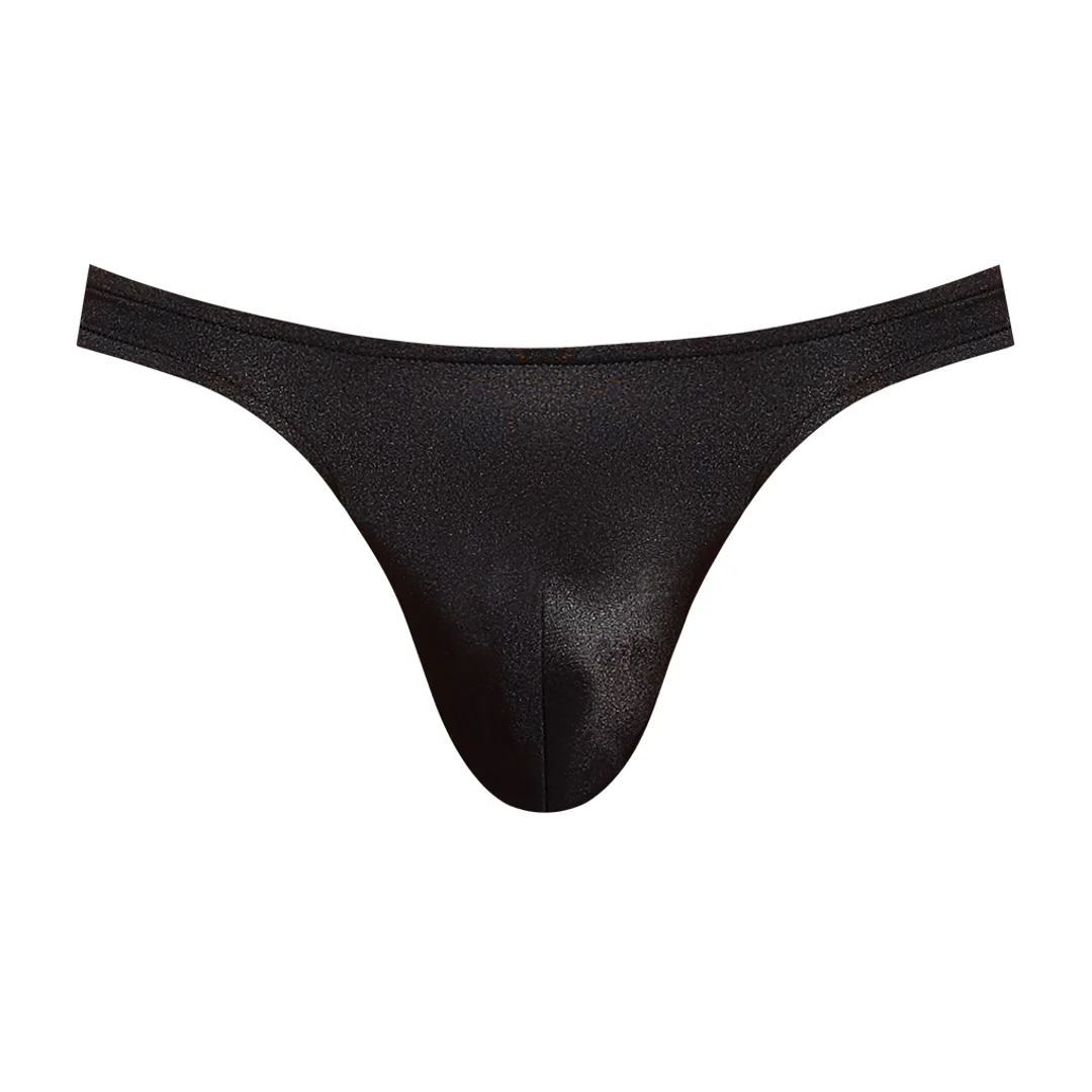 Male Power Satin Spandex Bong String, Schwarz – Bild 4