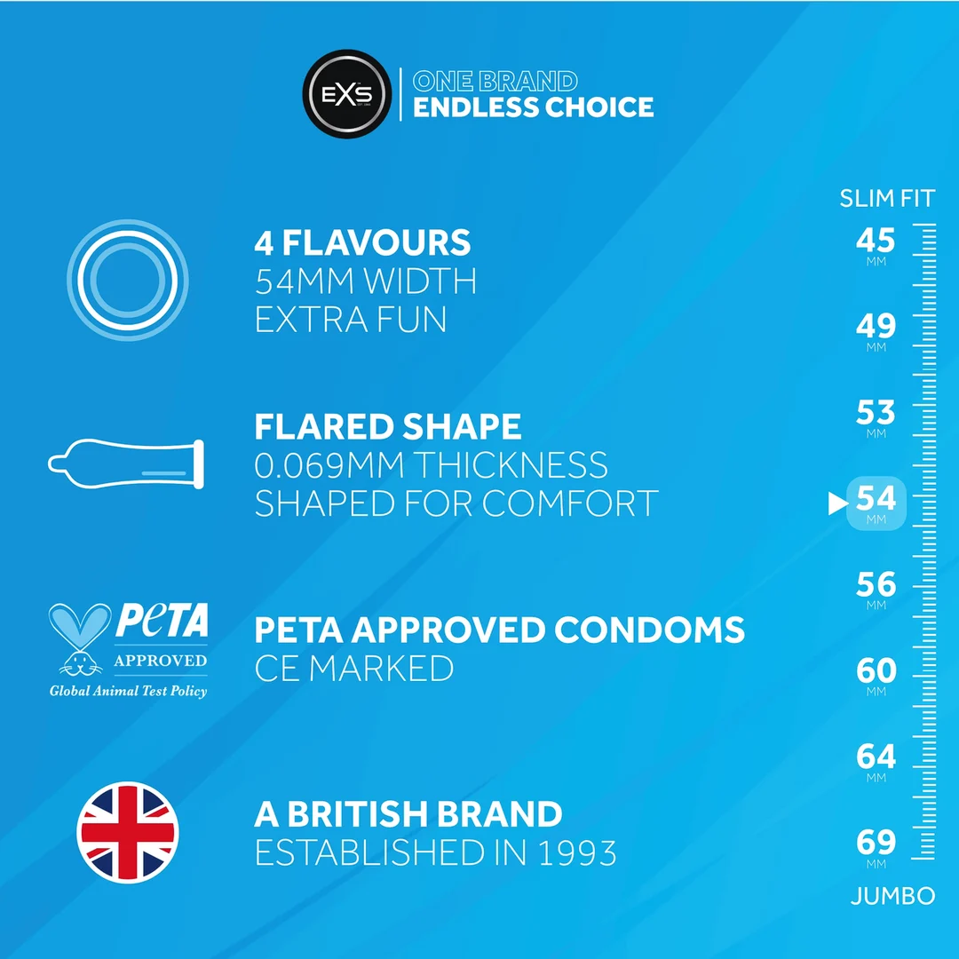 Préservatifs EXS aux saveurs assorties, 48 pièces – Image 2