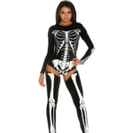 Sexy skeleton kostuum met speelse botprint voor opvallende looks – LIN - Afbeelding 6