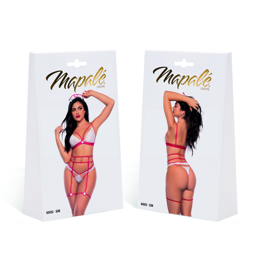 60002LXL-2 Roleplay lingerie met kanten top en kanten string voor verleidelijke look - LIN - Afbeelding 1