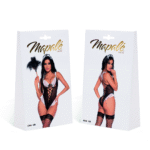 Roleplay kostuum met bodysuit en vetersluiting voor curvy looks – LIN - Afbeelding 6