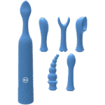 mini vibrator – 6 verwisselbare koppen en 10 standen – iVibe Select iQuiver (Periwinkle/Red Velvet) Doc Johnson - Afbeelding 2