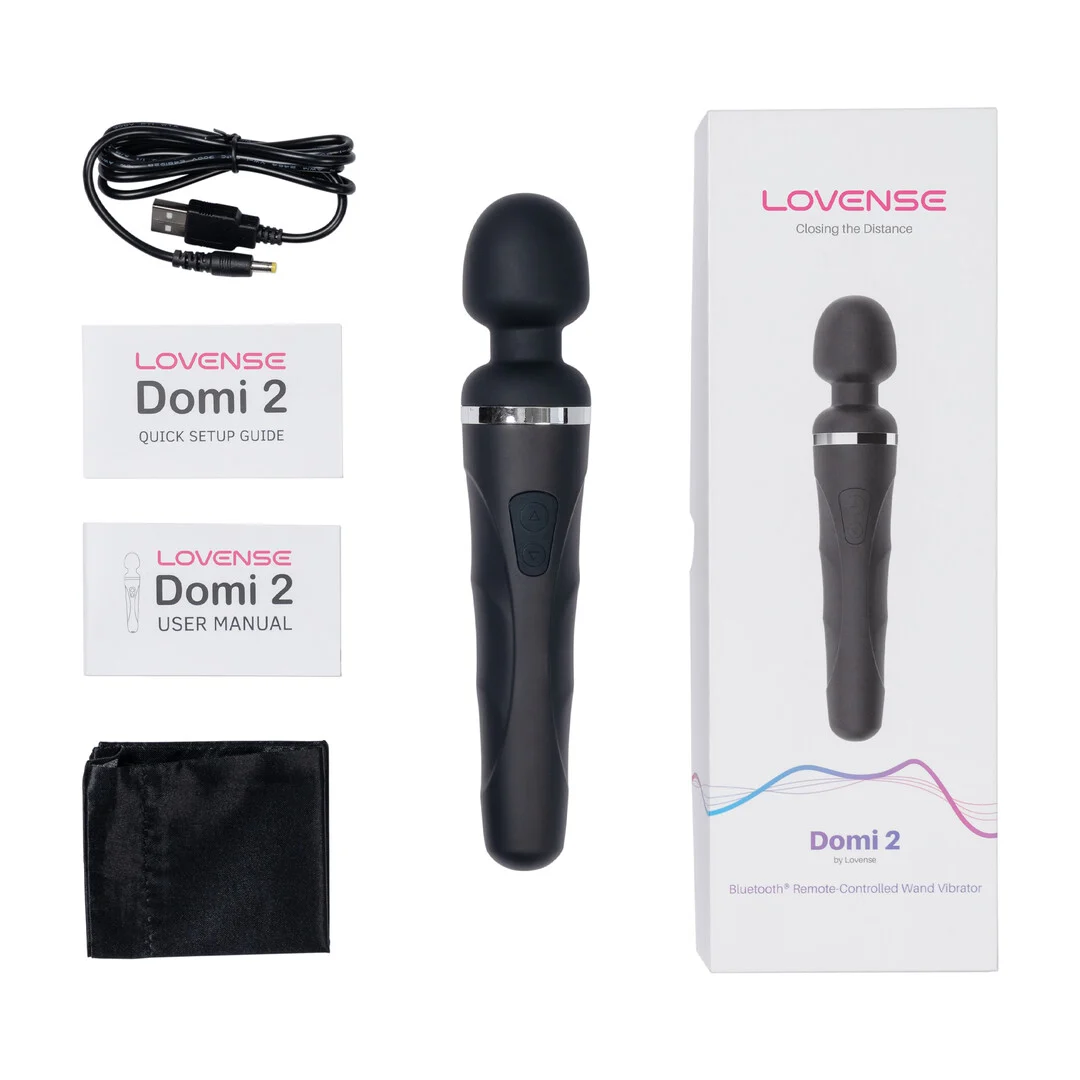 wand vibrator – Bluetooth app-gestuurd – Lovense Domi 2 Zwart Lovense - Afbeelding 3