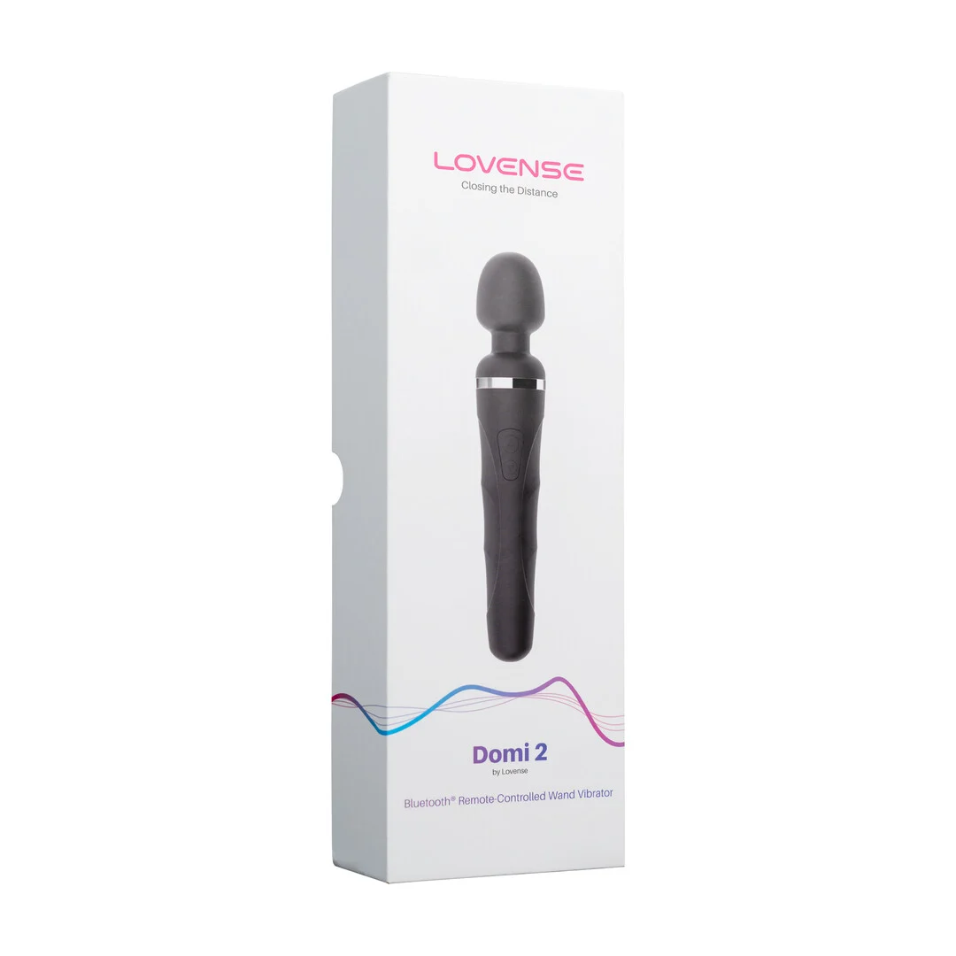 wand vibrator – Bluetooth app-gestuurd – Lovense Domi 2 Zwart Lovense - Afbeelding 1