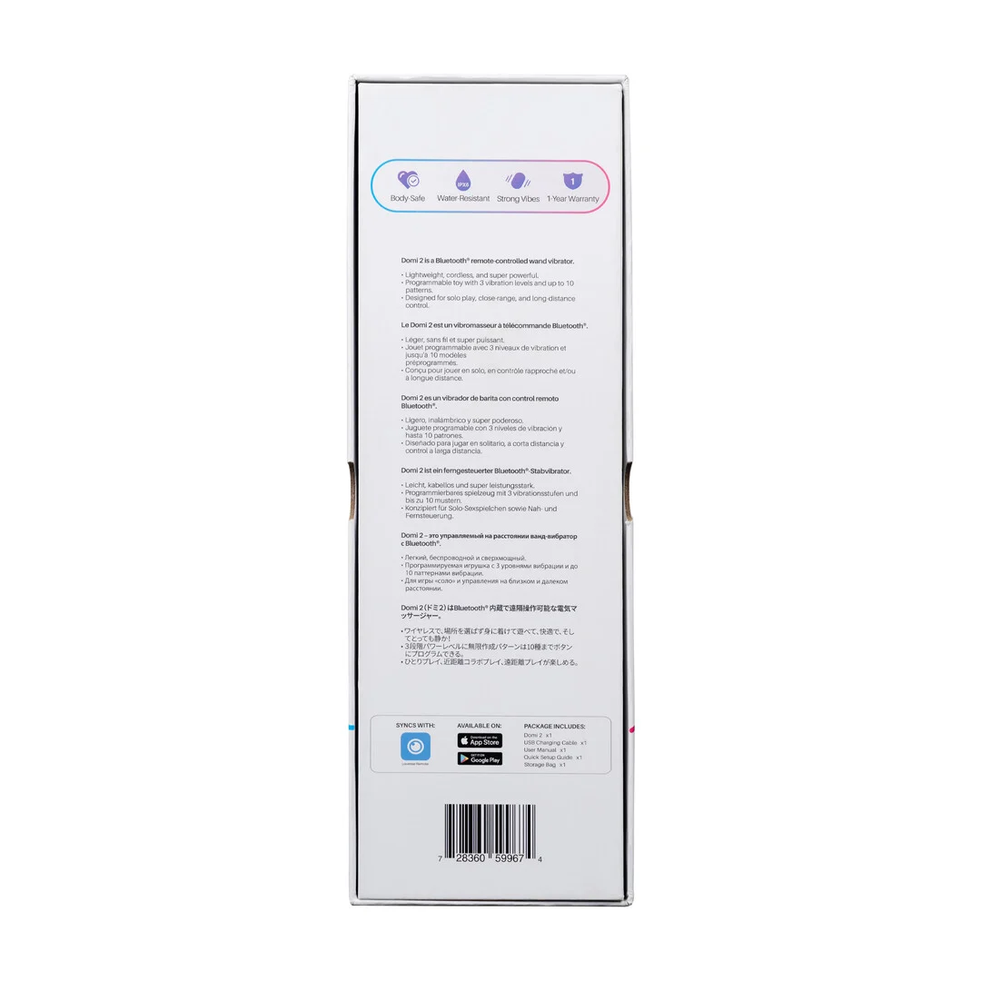 wand vibrator – Bluetooth app-gestuurd – Lovense Domi 2 Zwart Lovense - Afbeelding 2