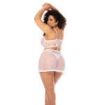 Babydoll met kanten bustier en string voor verfijnde curves – LIN - Afbeelding 2