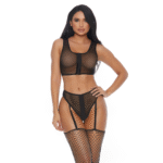 Jarretelset lingerie set met ritssluiting voor verleidelijke look – You A Vixen - Afbeelding 4