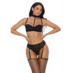 Jarretelset & lingerie set met sheer choker voor verleidelijke look – SexyPlus - Afbeelding 2