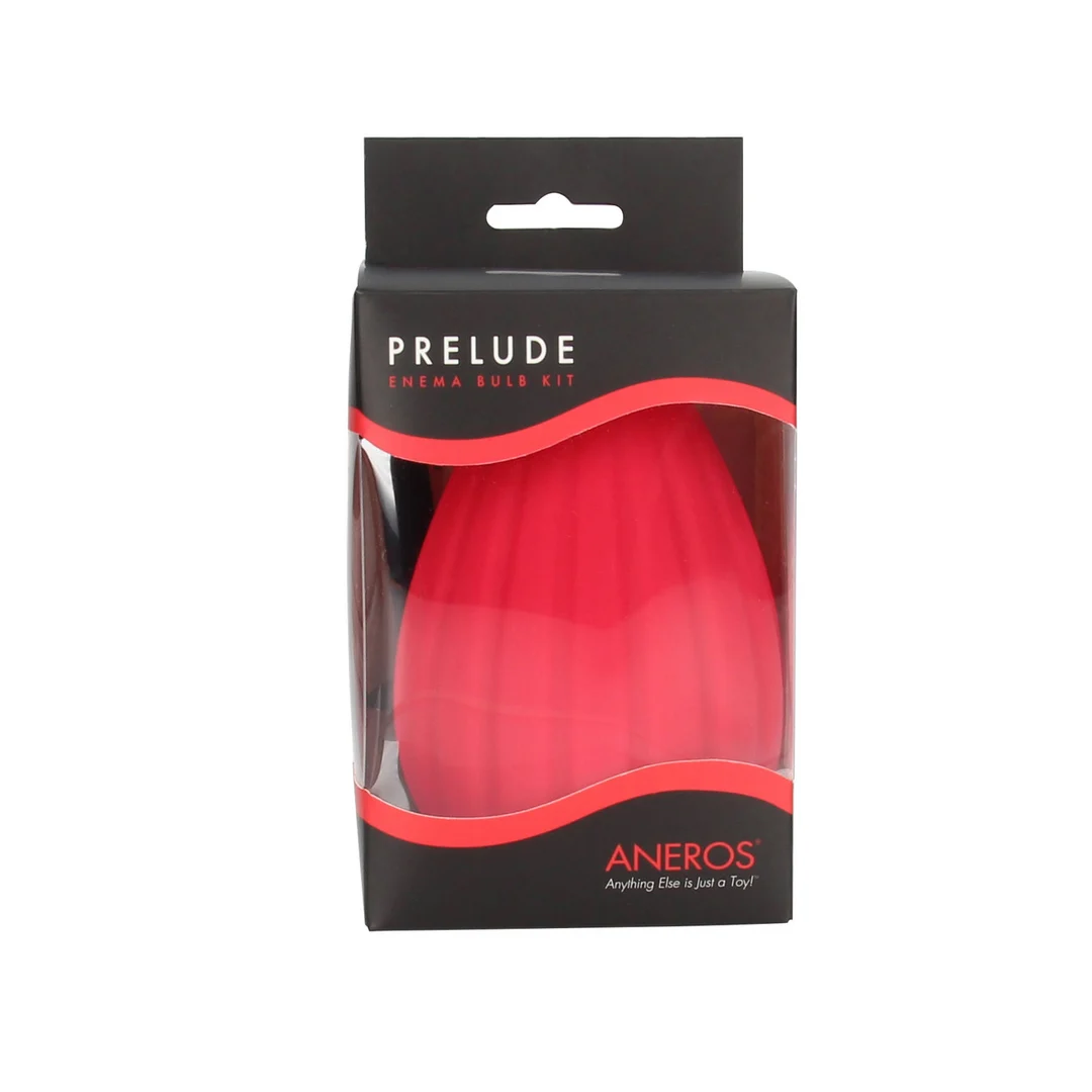 Anale douche – Prelude enema bulb kit met eenrichtings- en langzaamstroomventiel, rood – Mannelijk – Aneros - Afbeelding 2