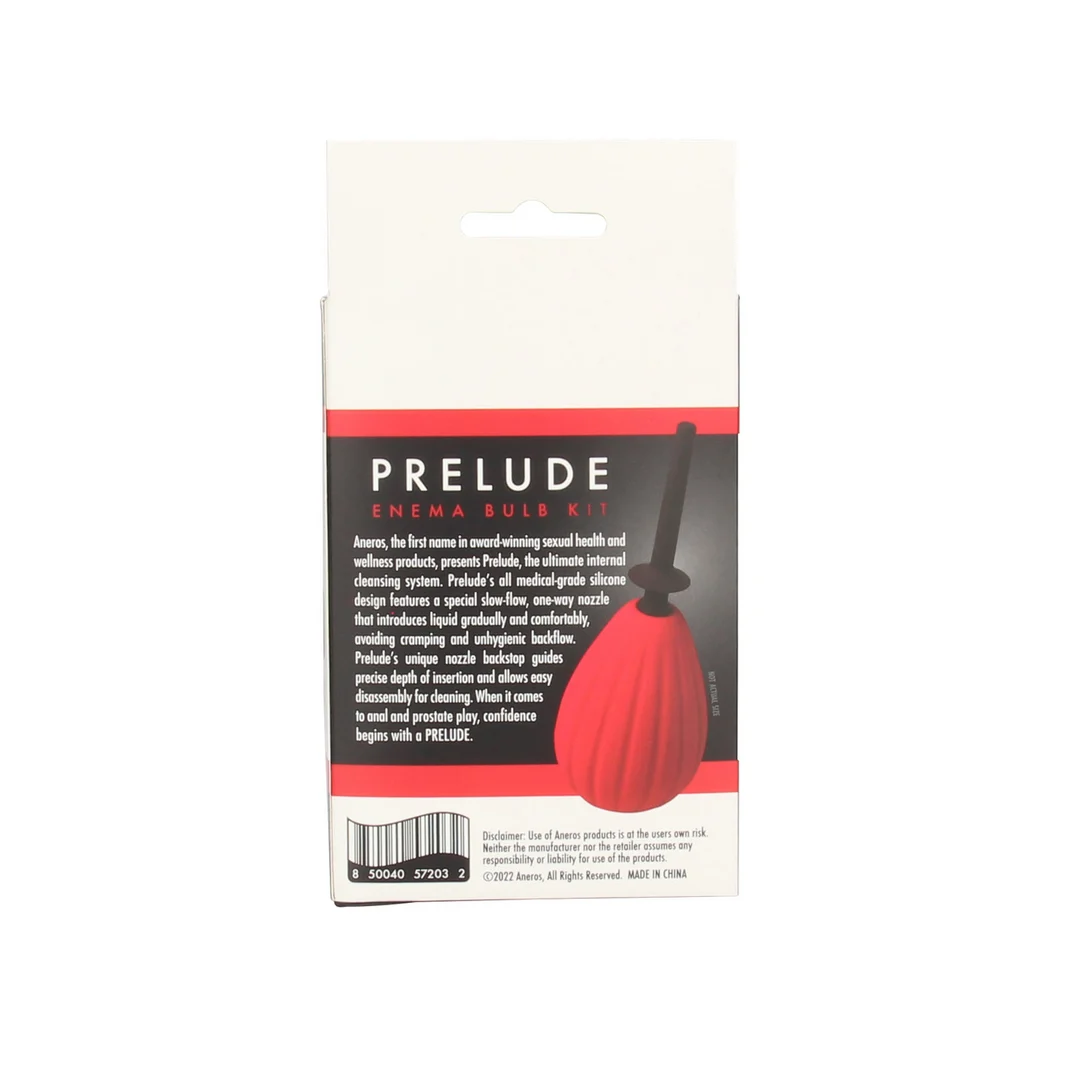 Anale douche – Prelude enema bulb kit met eenrichtings- en langzaamstroomventiel, rood – Mannelijk – Aneros - Afbeelding 3