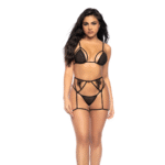 Lingerie set zwart met mesh en jarretel voor een sexy elegante look – LIN - Afbeelding 6