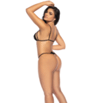 Lingerie set zwart met mesh en jarretel voor een sexy elegante look – LIN - Afbeelding 4