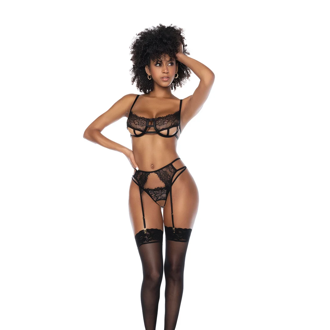 Ensemble de soutien gorge à bonnets ouverts Yours Truly – Image 3