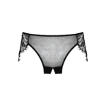 Eyelash-kanten open panty met mesh, sexy slipje one size - Lavish - Afbeelding 2