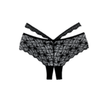 Open panty met geschulpte kant en strappy taille voor zandloper – Heartbreaker - Afbeelding 4