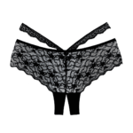 Open panty met geschulpte kant en strappy taille voor zandloper – Heartbreaker - Afbeelding 2