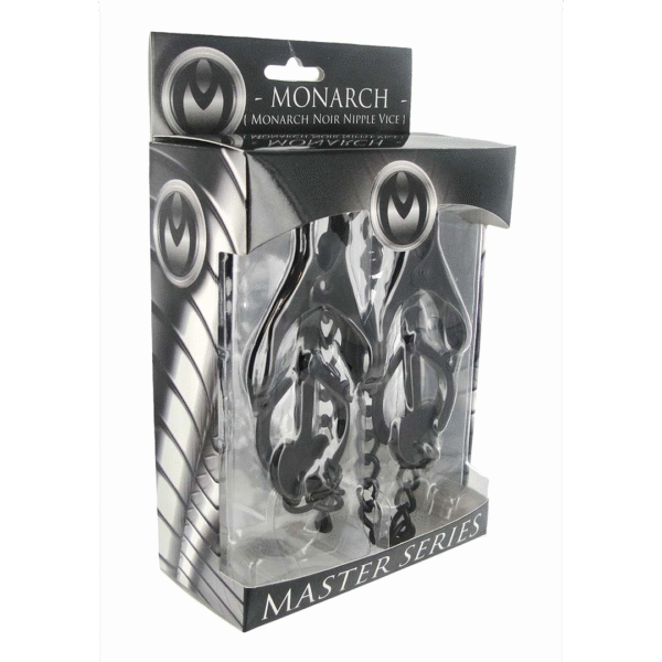 Monarch Noir schwarze Brustwarzenklemmen mit Kette