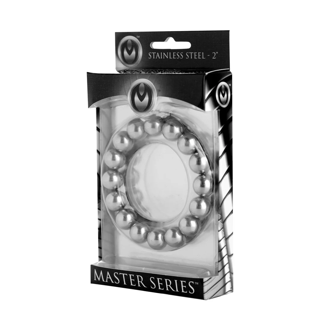AD128-ML-2 Niet-vibrerende cockring met kralen β M/L - Afbeelding 1