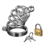 Chastity cage met 6 ringen – M/L - Afbeelding 4