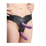 strap-on met comfortabele brede tailleband – Crave - Double Penetration Imitatieleren Strap-On - Afbeelding 4