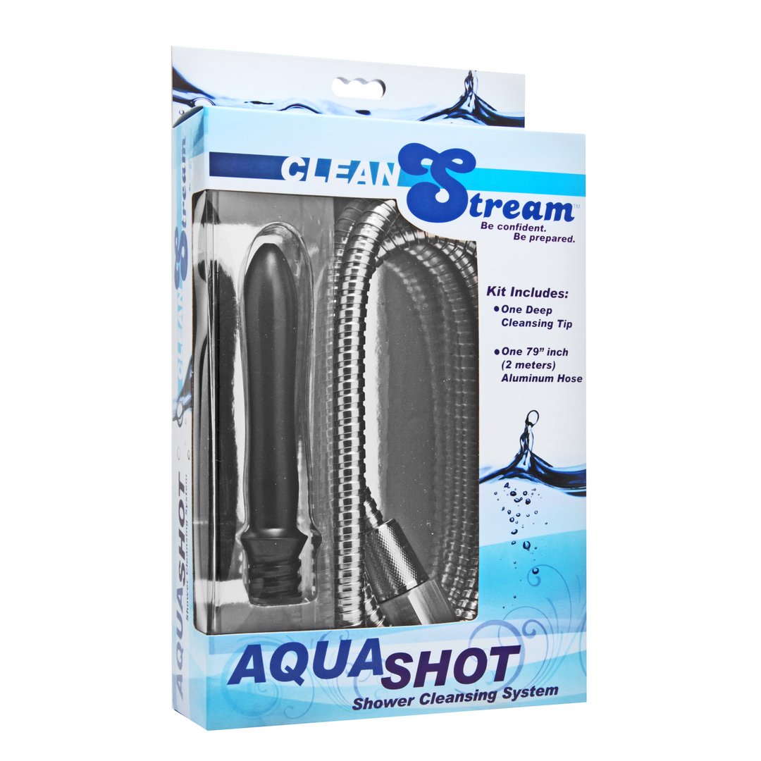 AE173-2 Anale douche – Douche enema met glad, middelgroot mondstuk en 79 inch slang – Aqua Shot - Afbeelding 1