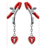 BDSM tepelklemmen met verstelbare druk – Charmed Heart Hangslot - Afbeelding 4