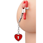 BDSM tepelklemmen met verstelbare druk – Charmed Heart Hangslot - Afbeelding 2