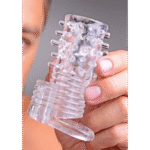 Penis sleeve met vibrerende bullet – Textured Erectiesleeve - Afbeelding 4